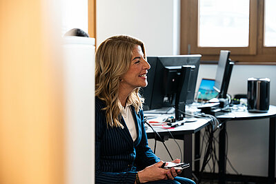 Dr. Bettina Mecking Backstage kurz vor ihrem Vortrag