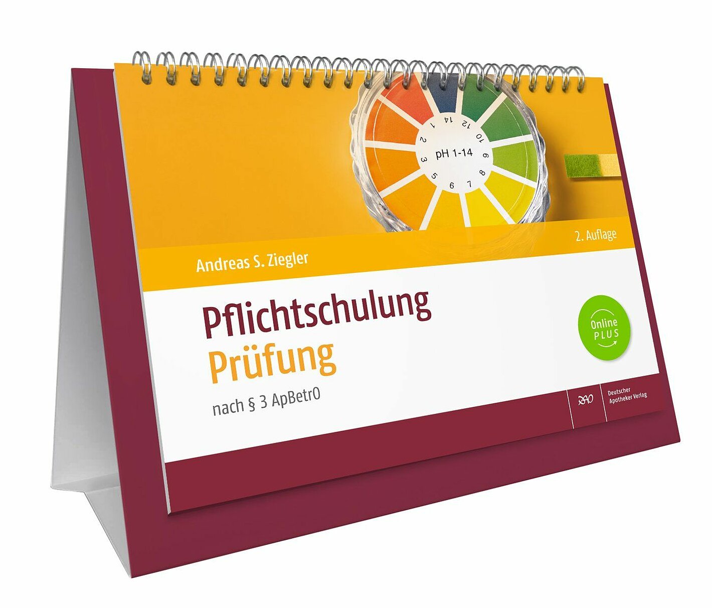 Abbildung des Tischaufstellers "Pflichtschulung Prüfung"