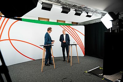 Dr. Christian Rotta und Prof. Dr. Heinz-Uwe Dettling im Gespräch im Studio