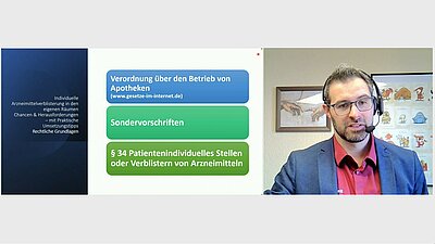 Daniel Mädler bei seinem Vortrag zur individuellen Verblisterung in den eigenen Räumen